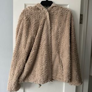Tan fuzzy jacket, XL